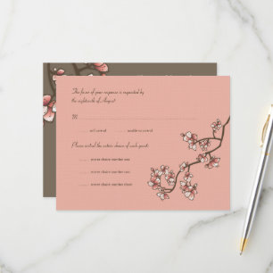 Carton de réponse de mariage chinois aux fleurs de
