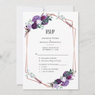 Carton de réponse de mariage géométrique floral ro