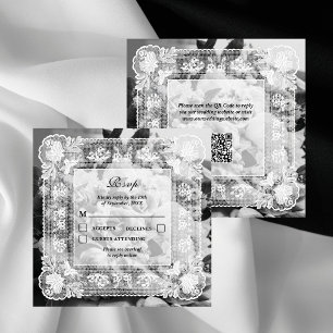 Carton de réponse photo avec code QR de mariage à 
