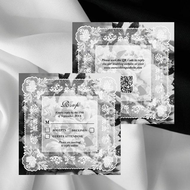 Carton de réponse photo avec code QR de mariage à  (Créateur téléchargé)