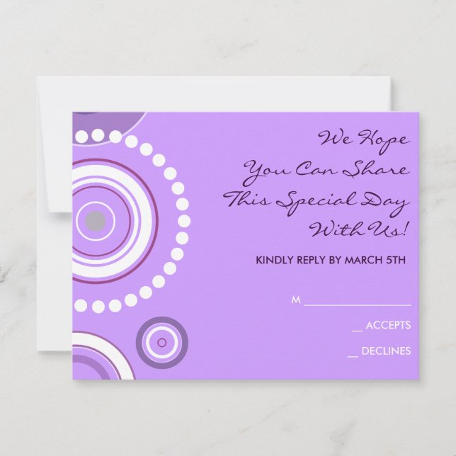 Carton de réponse pour invitation de mariage à poi (Devant)