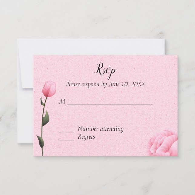 Carton de réponse pour invitation de mariage flora (Devant)