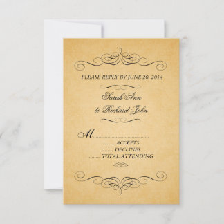 Carton de réponse pour invitation de mariage vinta