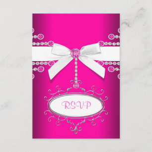 Carton de réponse pour Quinceanera Rose Diamants