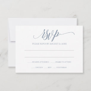 Carton de réponse RSVP Calligraphie Luxe (Bleu P