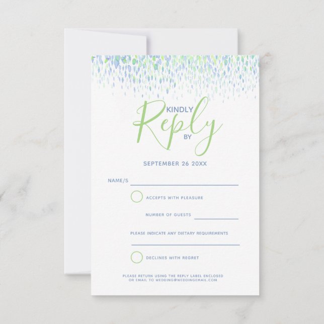 Carton de réponse RSVP mariage art abstrait modern (Dos)