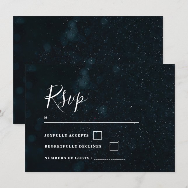 Carton de réponse RSVP pour invitation de mariage  (Devant / Derrière)