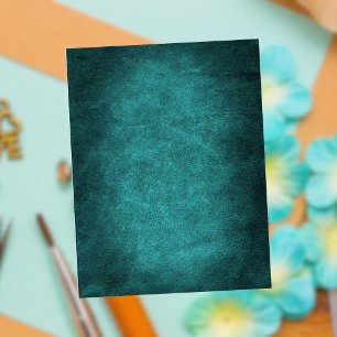 Carton de scrapbooking en cuir faux sarcelle vieil
