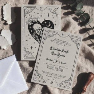 Carton de Tarot Invitation de Mariage Gothique Crè