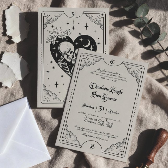 Carton de Tarot Invitation de Mariage Gothique Crè (Créateur téléchargé)