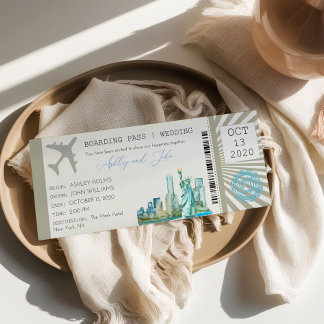 Carton d'embarquement de New York Invitation de ma