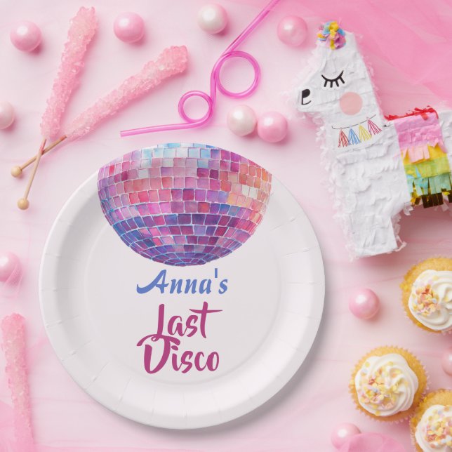 Carton Dernière soirée disco entre filles | Assiettes en  (Fête)