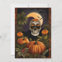 Carton d'Halloween Tropical Effrayant - Carte de l