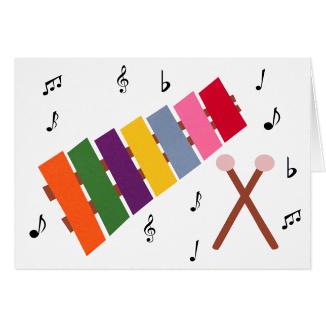 Carton d'instrument de musique multicolore Xylopho (Devant horizontal)