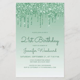 Carton d'invitation 21e anniversaire Budget Glitte
