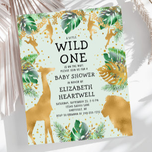 Carton d'invitation à la baby shower Budget Safari