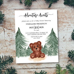 Carton d'invitation à une baby shower Budget Adven