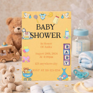 CARTON D'INVITATION À UNE BABY SHOWER, INVITATION