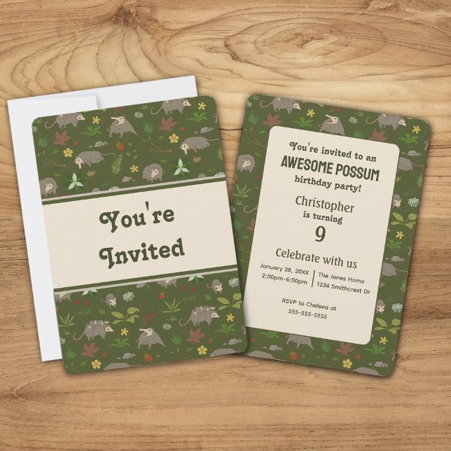 Carton d'invitation à une fête d'anniversaire vert (Créateur téléchargé)
