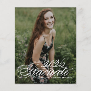 Carton d'invitation au bal de fin d'études en écri