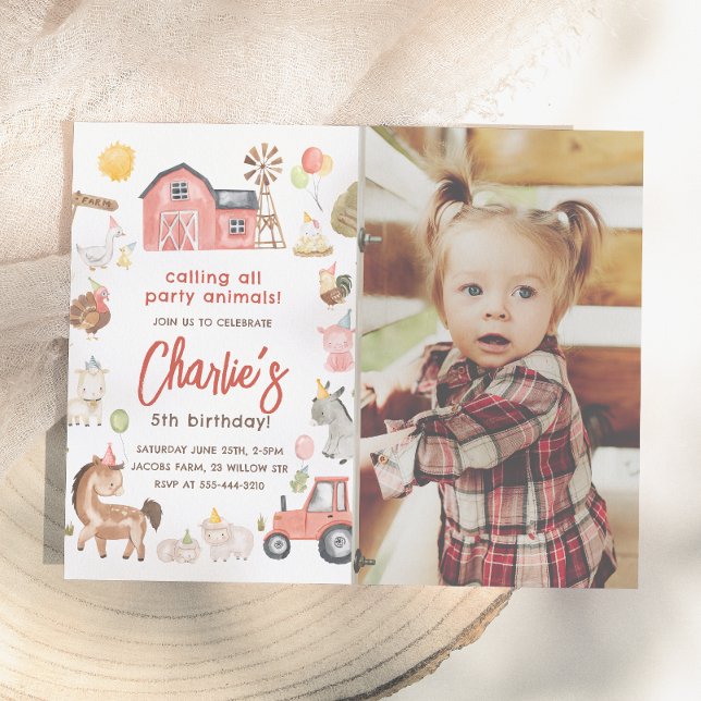 Carton d'invitation d'anniversaire à thème animaux (Créateur téléchargé)