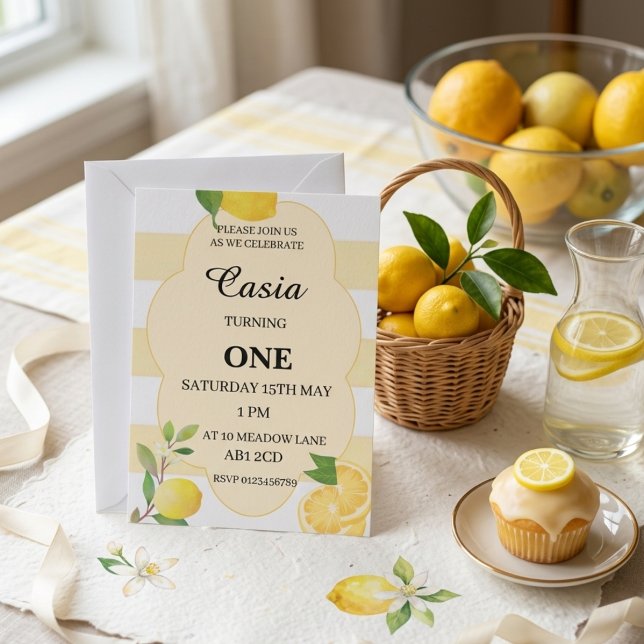 Carton d'invitation d'anniversaire au citron perso (Créateur téléchargé)