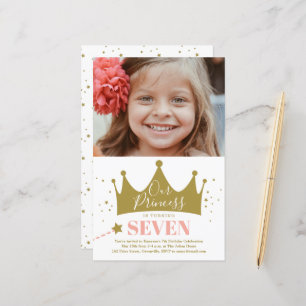 Carton d'invitation d'anniversaire de princesse ro