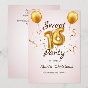 Carton d'invitation d'anniversaire Golden Glow Swe