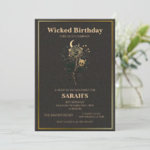 Carton d'invitation d'anniversaire méchant, Carte 
