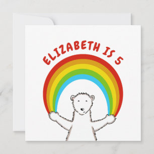 Carton d'invitation d'anniversaire ours polaire pe