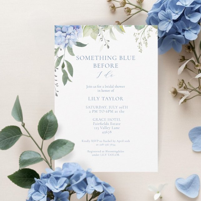 Carton d'invitation de douche de mariée Hydrangea  (Créateur téléchargé)