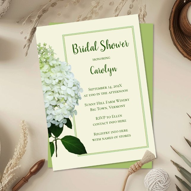 Carton d'invitation de douche de mariée Hydrangea  (Créateur téléchargé)