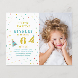 Carton d'invitation de fête d'anniversaire pour en