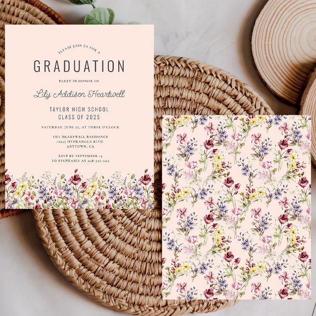 Carton d'invitation de fête de fin d'études en ros (Créateur téléchargé)