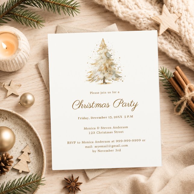Carton d'invitation de fête de Noël arbre de Noël  (Créateur téléchargé)