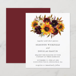 Carton d'invitation de mariage à budget Fleur de t