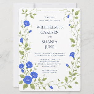 Carton d'invitation de mariage à la fleur de gloir