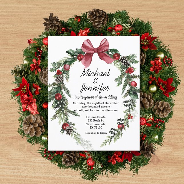 carton d'invitation de mariage à la verdure de noë (Créateur téléchargé)