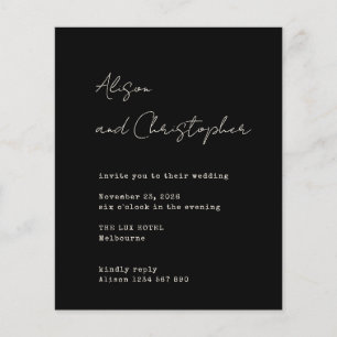 Carton d'invitation de mariage à l'écriture élégan