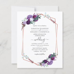 Carton d'invitation de mariage à motif géométrique