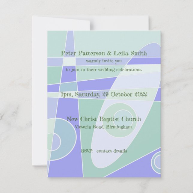 Carton d'invitation de mariage Abstrait Pastel Vio (Devant)