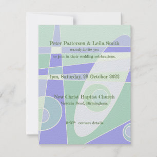 Carton d'invitation de mariage Abstrait Pastel Vio