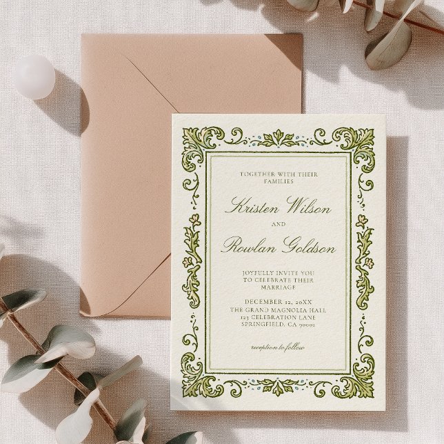 Carton d'invitation de mariage Art nouveau classiq (Créateur téléchargé)