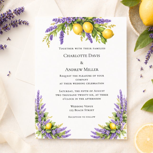 Carton d'invitation de mariage aux floraux de lava (Créateur téléchargé)