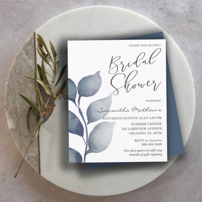 Carton d'invitation de mariage bleu pour une fête  (Créateur téléchargé)