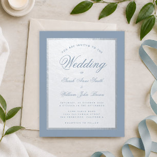 Carton d'invitation de mariage bon marché bleu pou