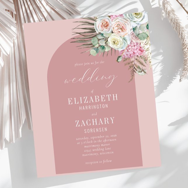 Carton d'invitation de mariage Budget Arch Floral  (Créateur téléchargé)