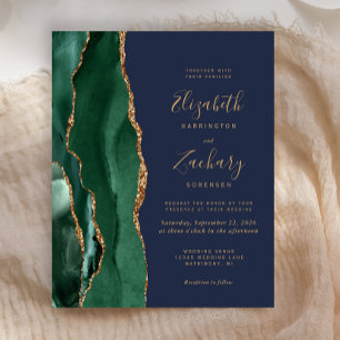 Carton d'invitation de mariage Budget Émeraude Ver
