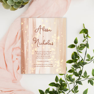 Carton d'invitation de mariage couleur or terracot