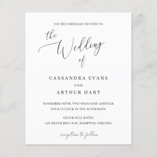 Carton d'invitation de mariage élégant et économiq